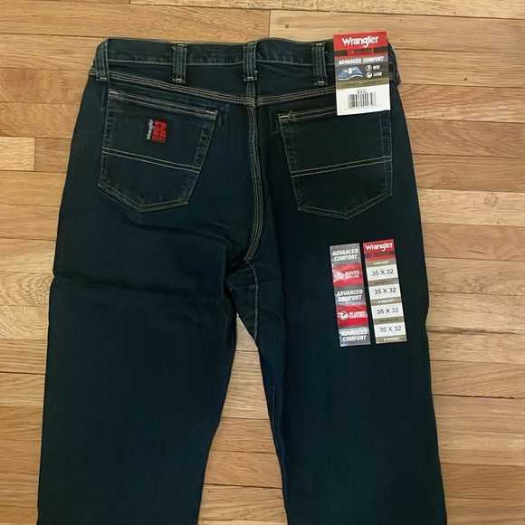 NWT Wrangler Riggs Workwear Advanced Comfort 5 Pocket Jean in Dark Tint, 35x32 - Picture 4 of 4